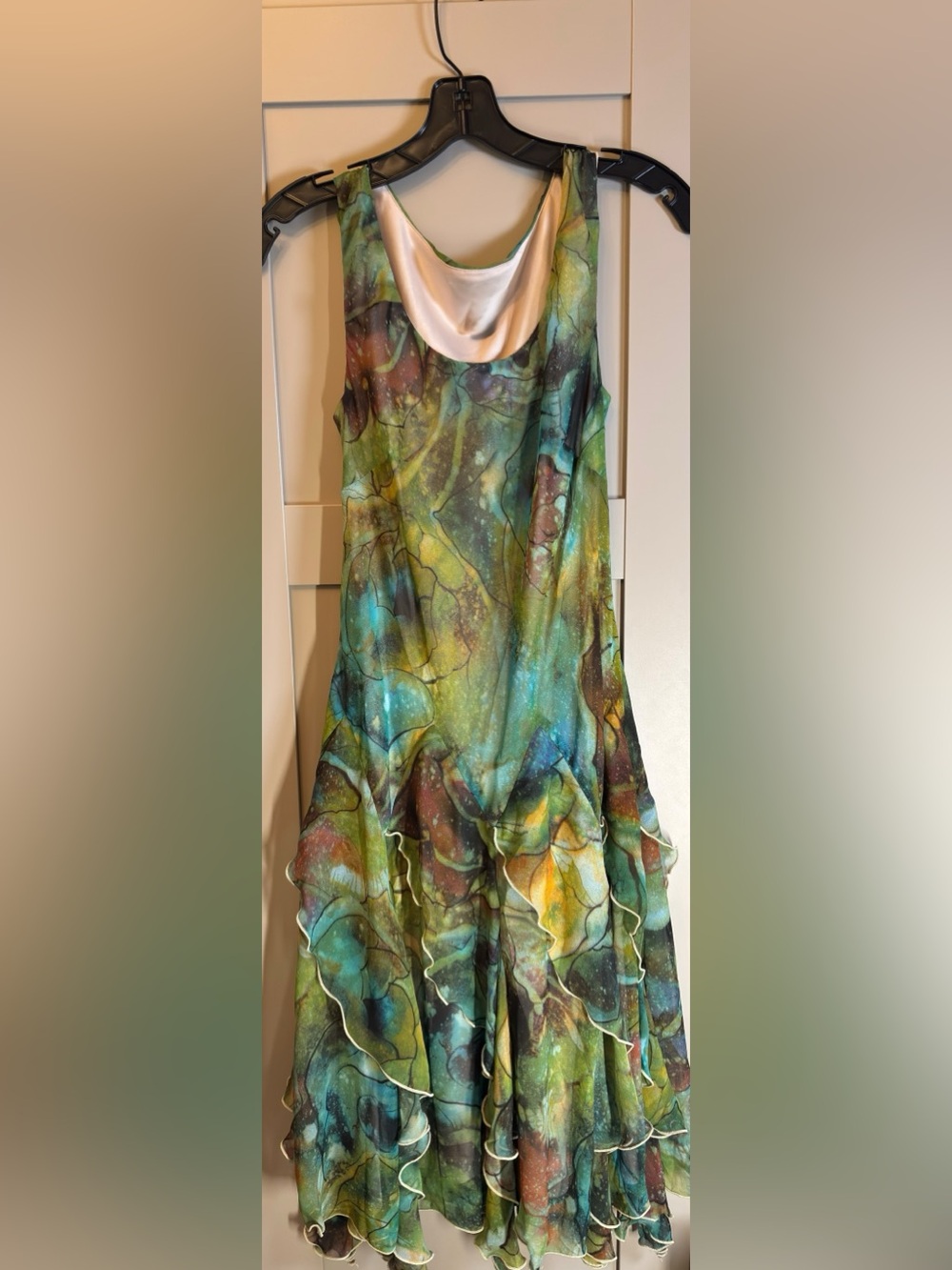 Vintage Flowy Watercolor Print Dress
